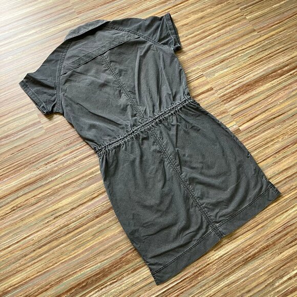 Woolrich Nylon Windwood Travel Dress with Pockets Short Sleeves Grey Check - Picture 5 of 7